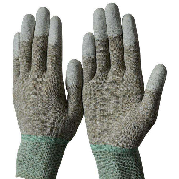 Copper fiber PU coated finger gloves C050C-F