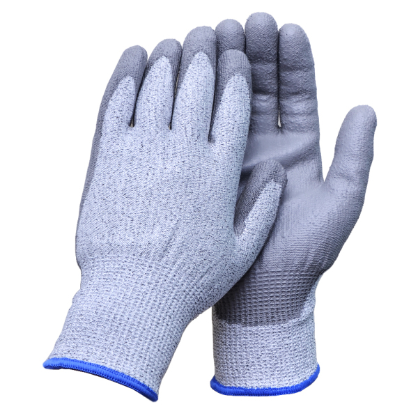 AC-5001 Guantes de seguridad con recubrimiento de palma y pu anticorte