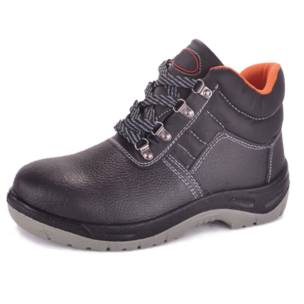 C04710 适合建筑工人穿的优质牛皮PU底安全鞋